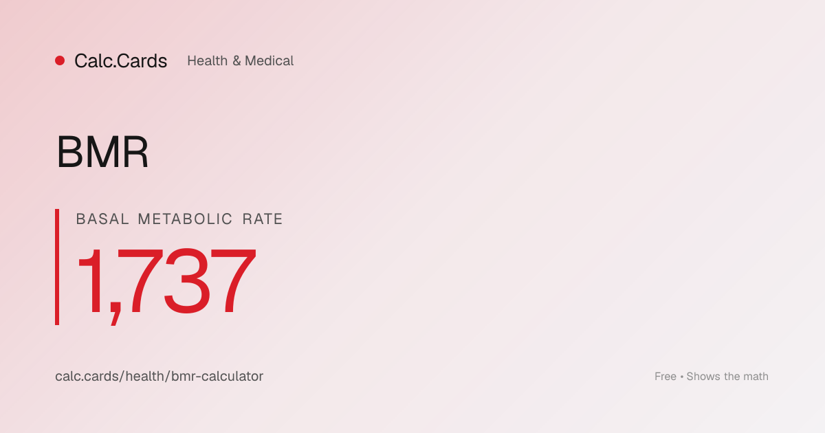 BMR Calculator: Calculate Your Basal Metabolic Rate at Rest | Calc.Cards